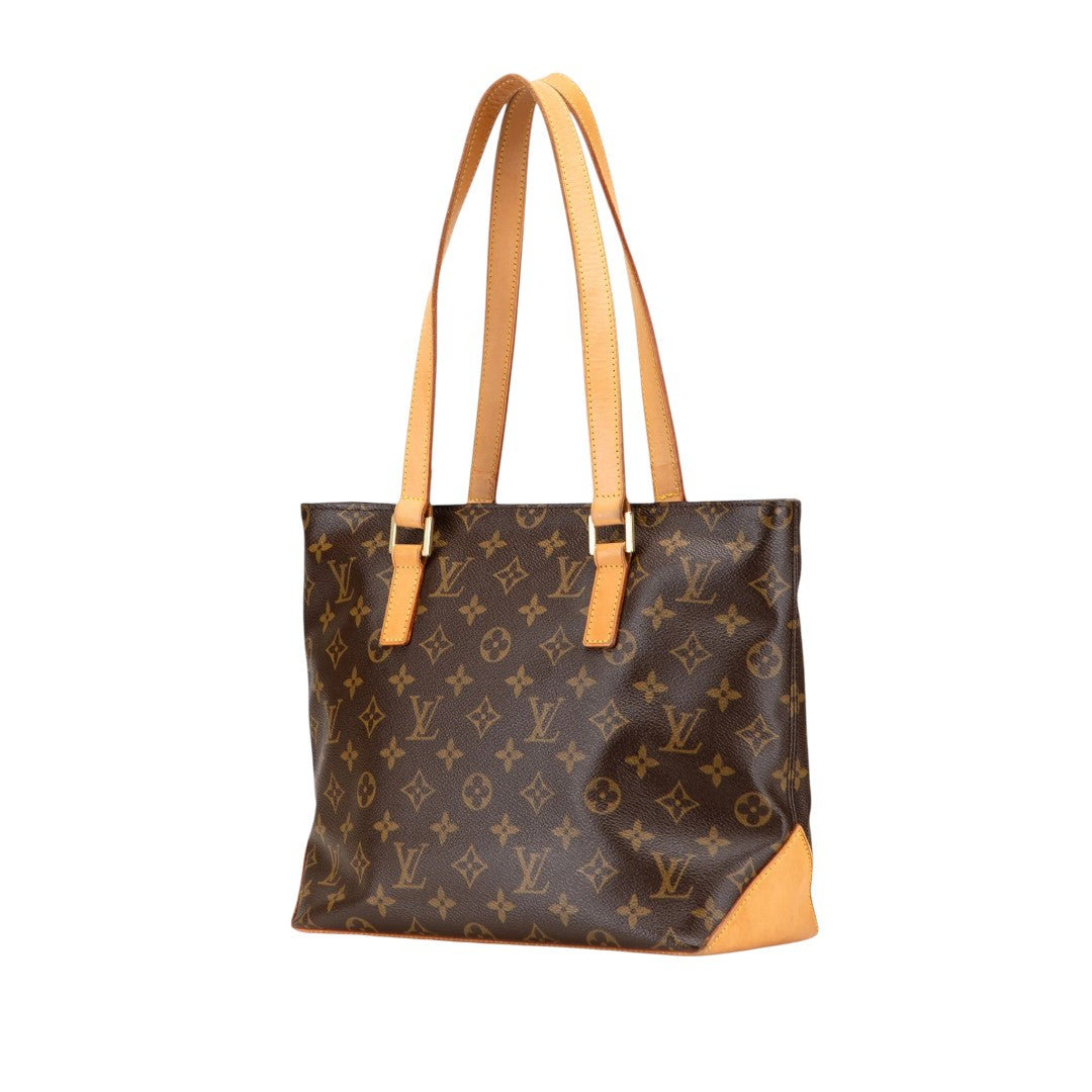 Louis Vuitton Leather Monogram Canvas Luco Tote Bag Brown