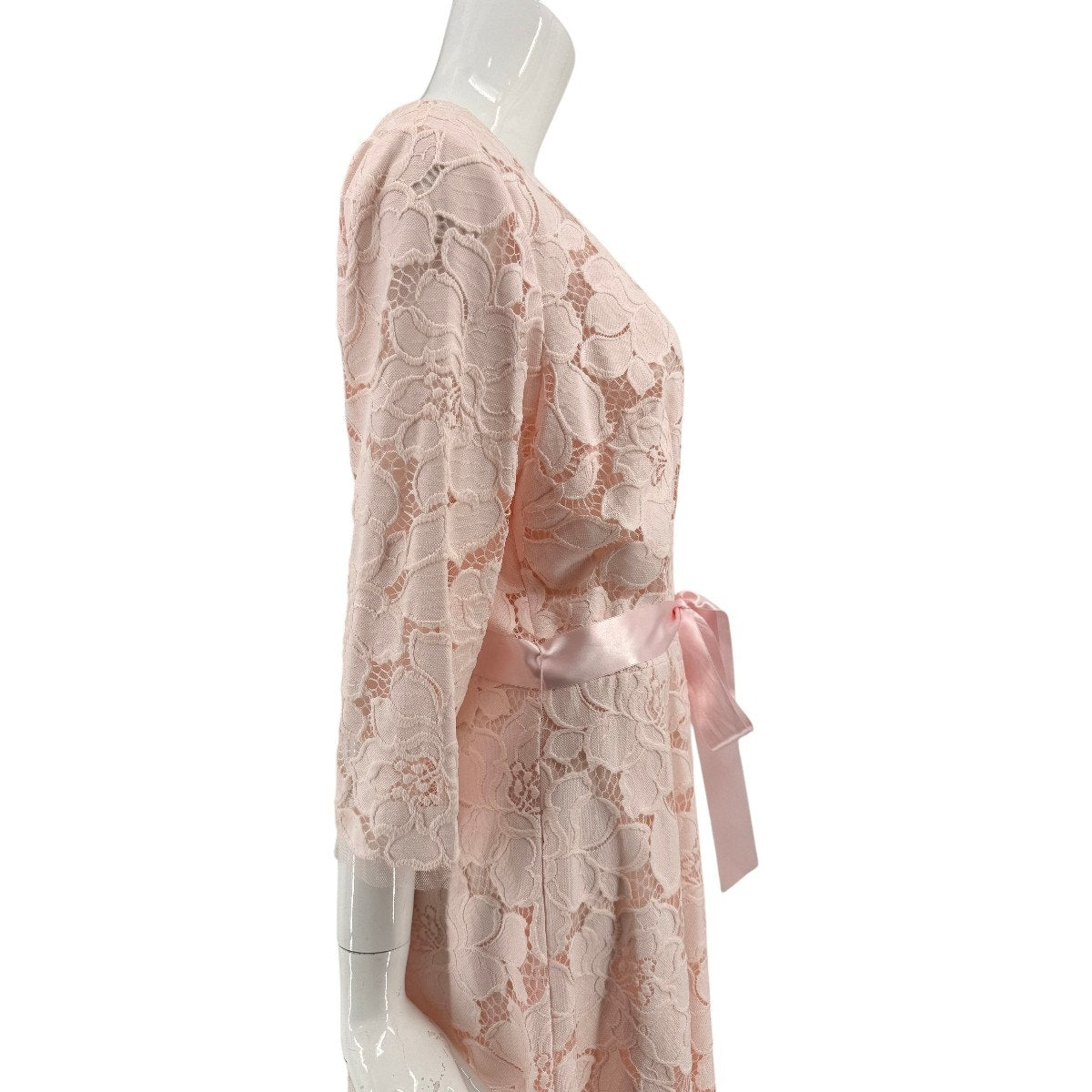 Rickie Freeman Teri Jon Blush Pink Lace Tulle Fit Flare Midi Dress