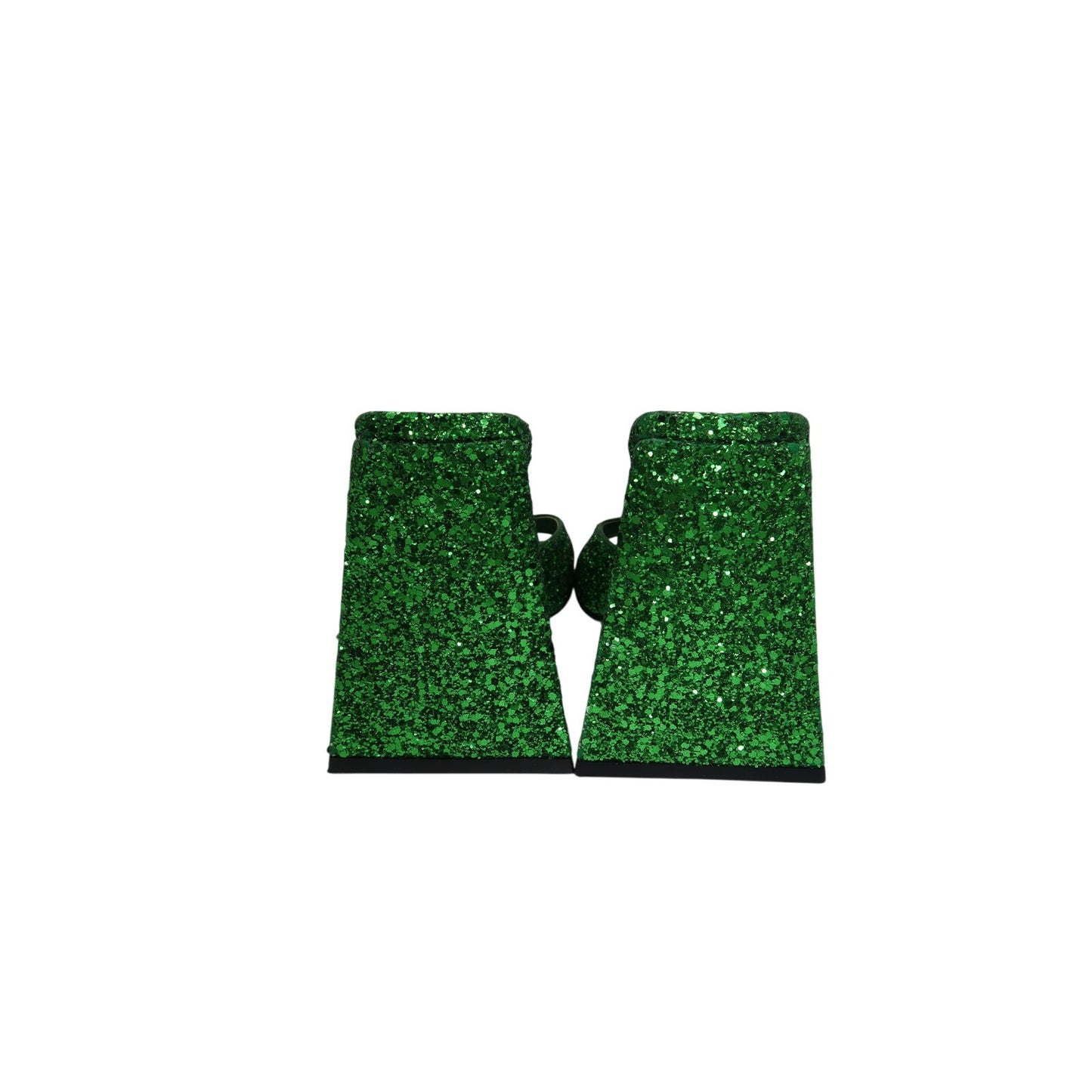 The Attico Green Devon 115 Square Toe Slide Sandals