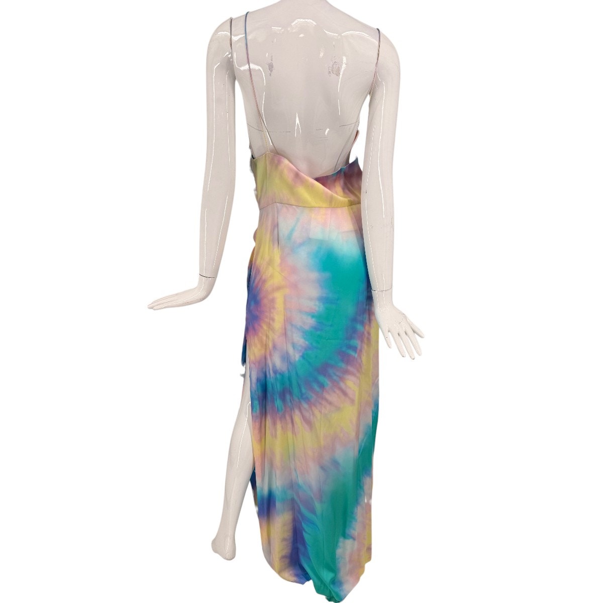 Retrofête Silk Marlene Tie Dye Cowl Neck Maxi Dress