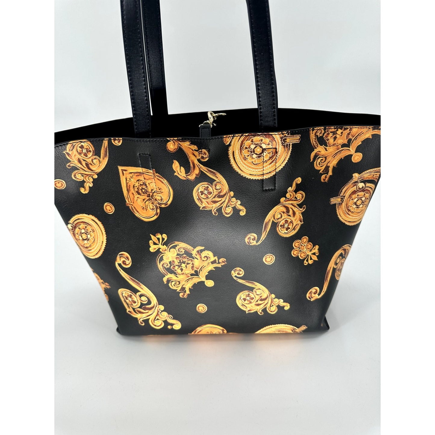 Versace Jeans Couture Faux Leather Graphic Print Reversible Tote Bag