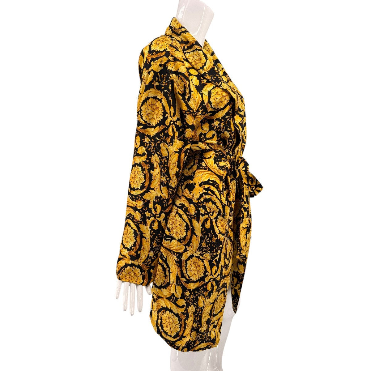 Versace Silk Baroque Print Robe & Shorts Set