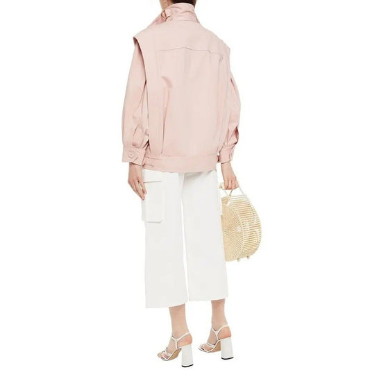 Zimmermann Pink Cotton-Blend Twill Wavelength Oversized Jacket Size 1