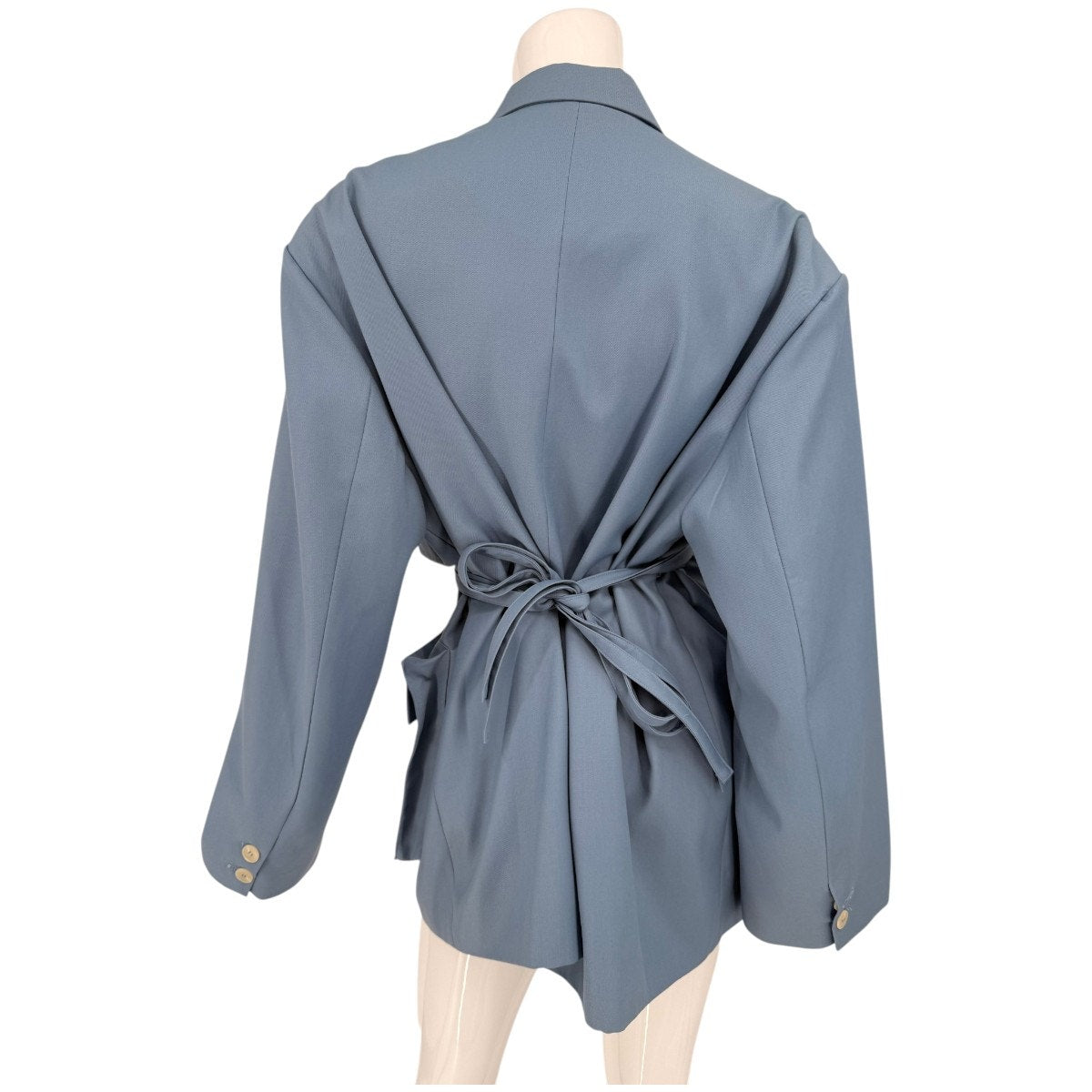 Studio Patchwerk Collared Button Front Belted Blazer