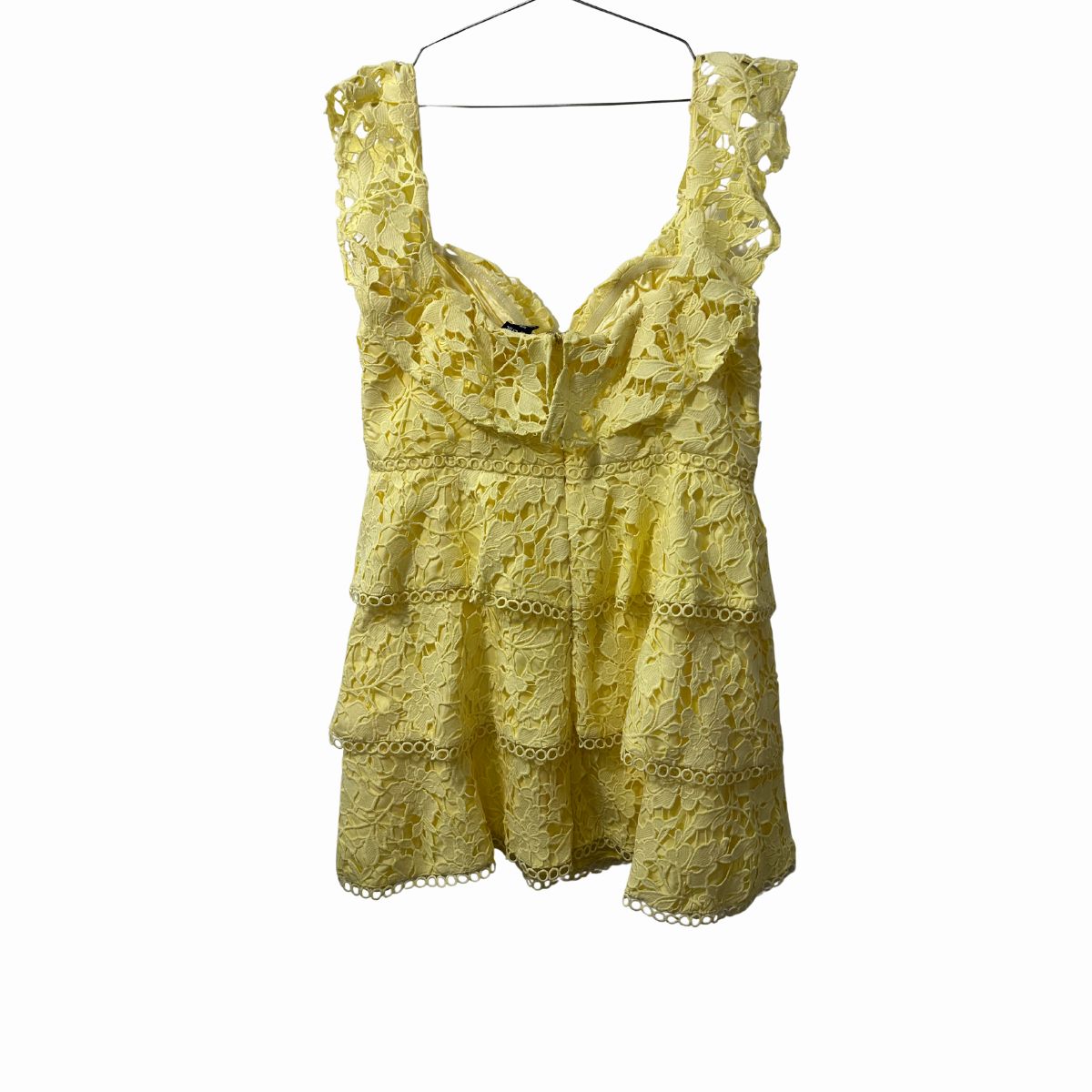 City Chic Layered Lace Ruffle Off-Shoulder Mini Dress