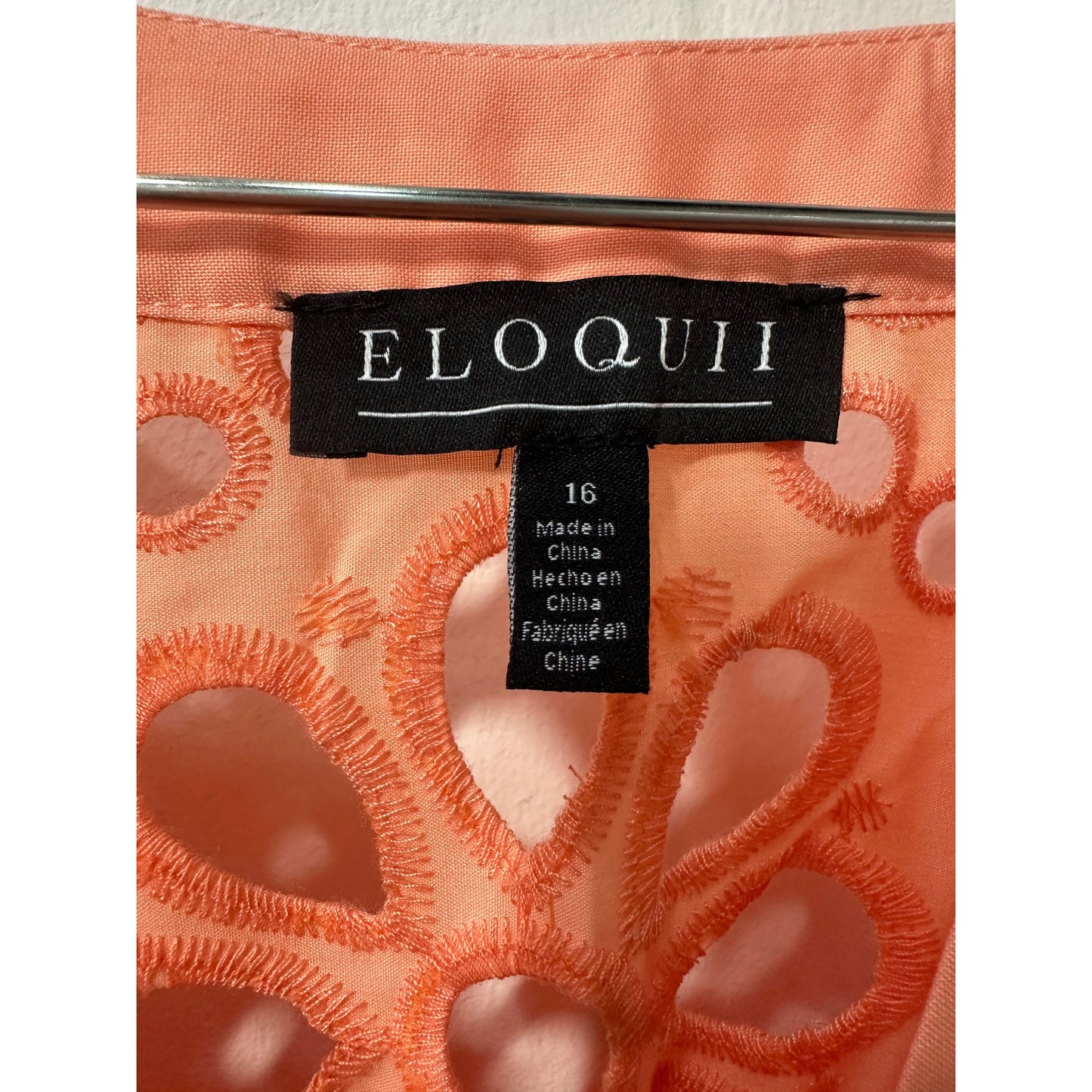 Eloquii Long-Sleeve Belted  Tiered Eyelet Mini Dress