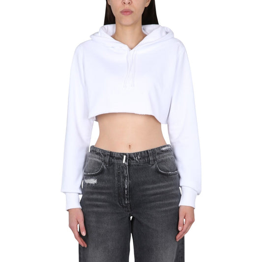 Givenchy Cropped 4G Logo Cotton Long Sleeve Pullover Hoodie