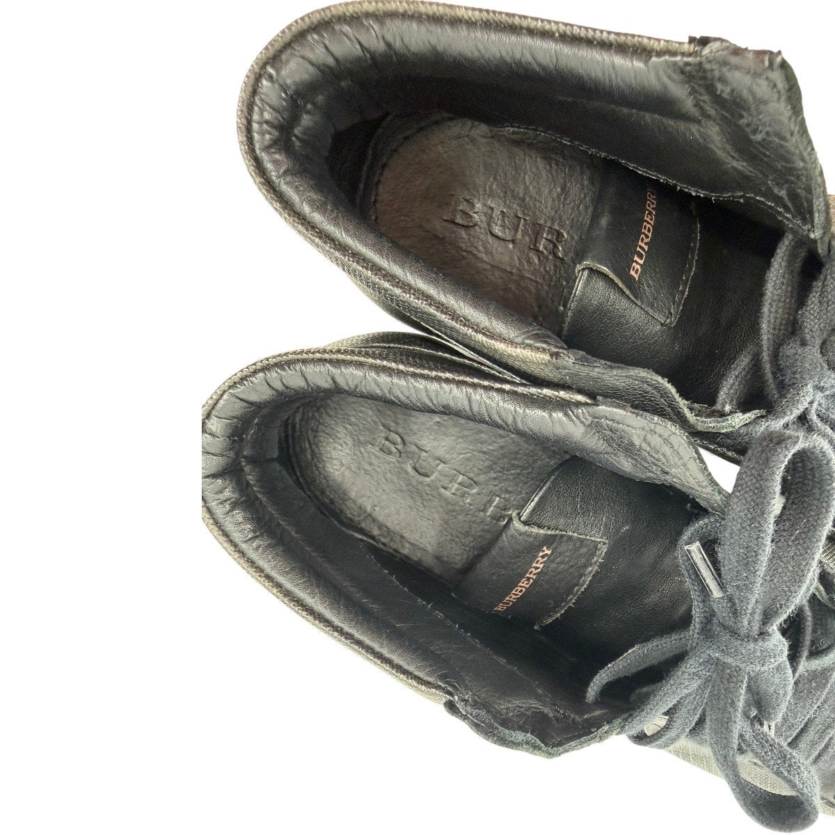 Burberry Smoked Check Milton High Top Sneakers Smoked