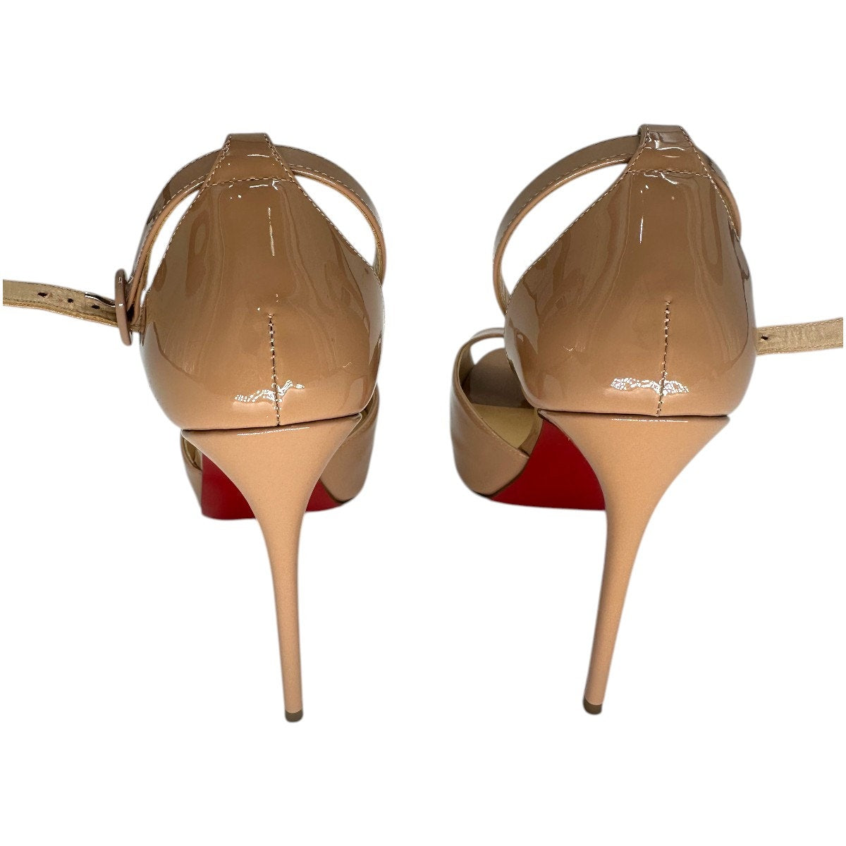 Christian Louboutin Patent Leather Aketata Ankle Strap Platform Sandals