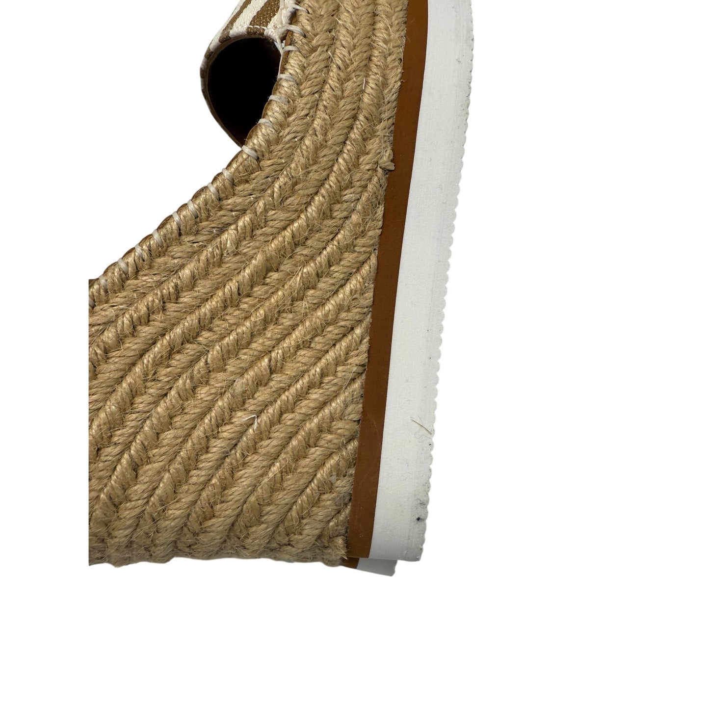 See by Chloé Leather Canvas Glyn Stripe Wedge Espadrille Sandals