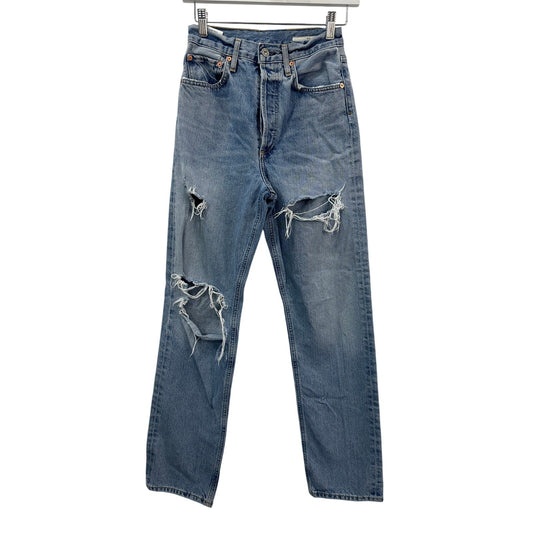 Citizens of Humanity Blue Cotton Denim Eva Distressed Jeans Women's