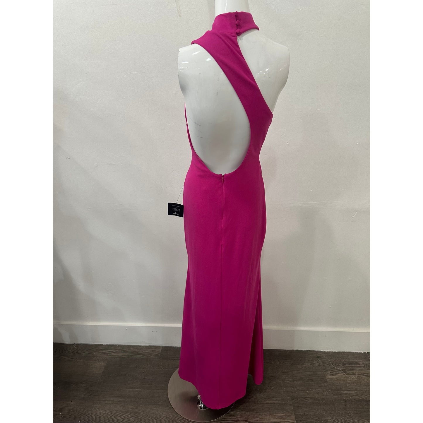 Lulus Keep It Interesting Asymmetrical Cutout Halter Maxi Dress Hot Pink