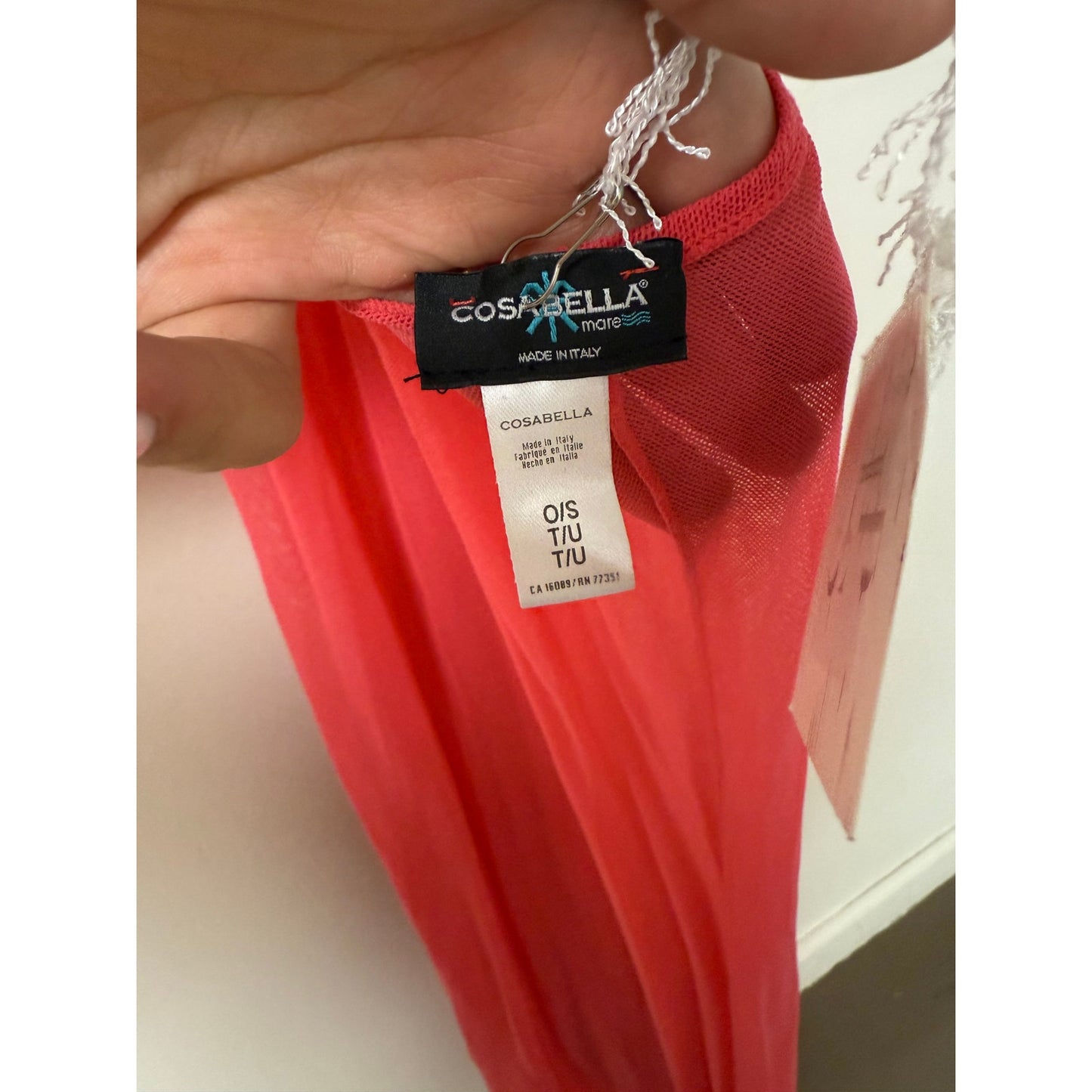 Cosabella Soire Confidence Sheer Mesh Halter Cover Up Dress Coral Pink OS