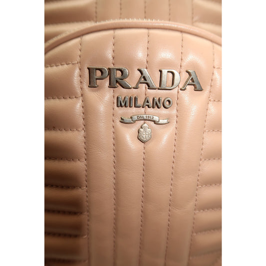 Prada Milano Diagramme Leather Logo Accent Zip-Around Backpack