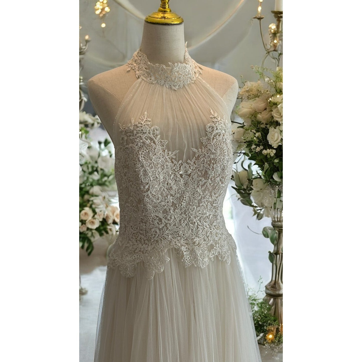 Donatela by Rosa Clará Sheer Lace Bodice Wedding Dress Gown