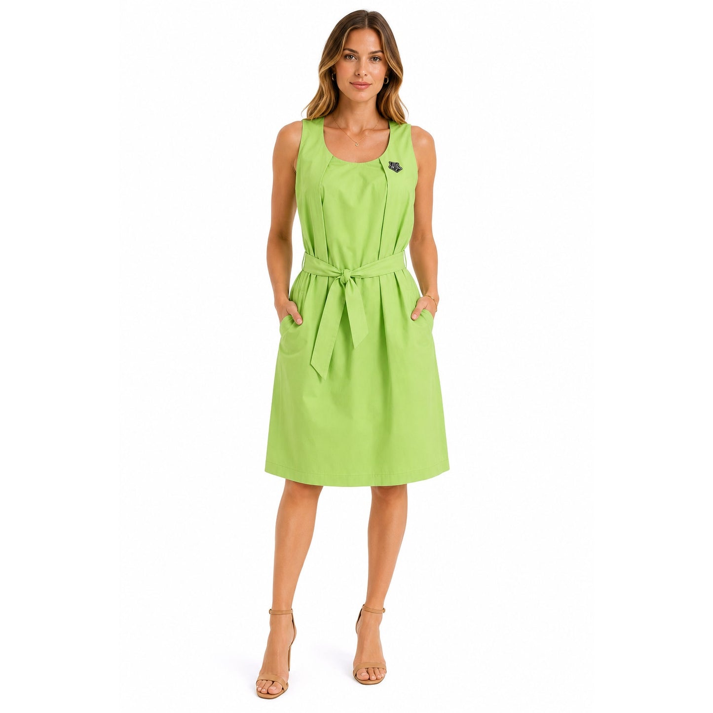 Love Moschino Vintage Sleeveless Belted Knee-Length Dress