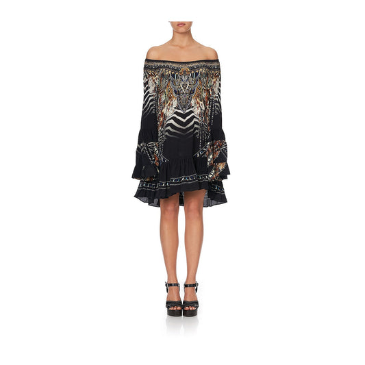 Camilla Silk Lost in Paradise A-Line Frill Mini Dress