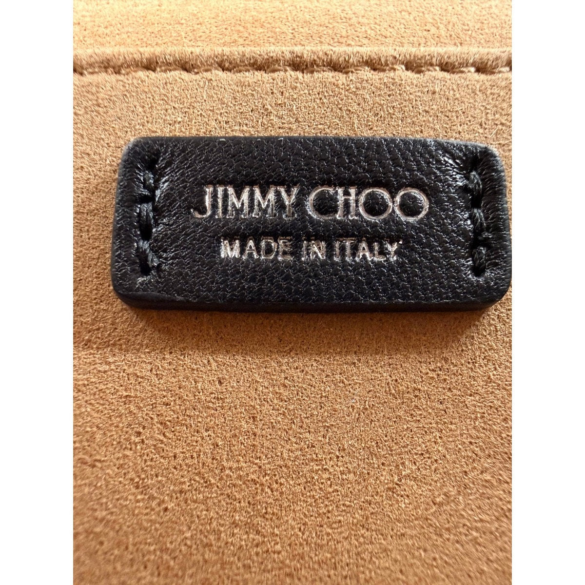 Jimmy Choo Patent Leather Crystal Embellished Chain Strap Shoulder Bag