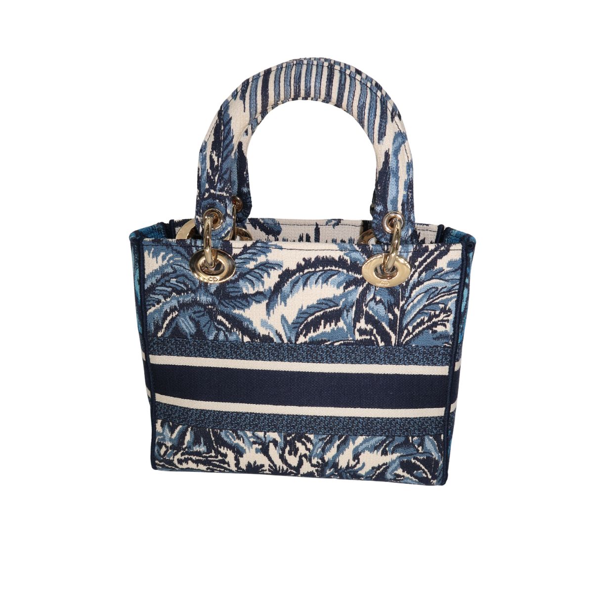 Christian Dior Canvas Embroidered Lady D-Lite Palm Tree Toile De Jouy Bag