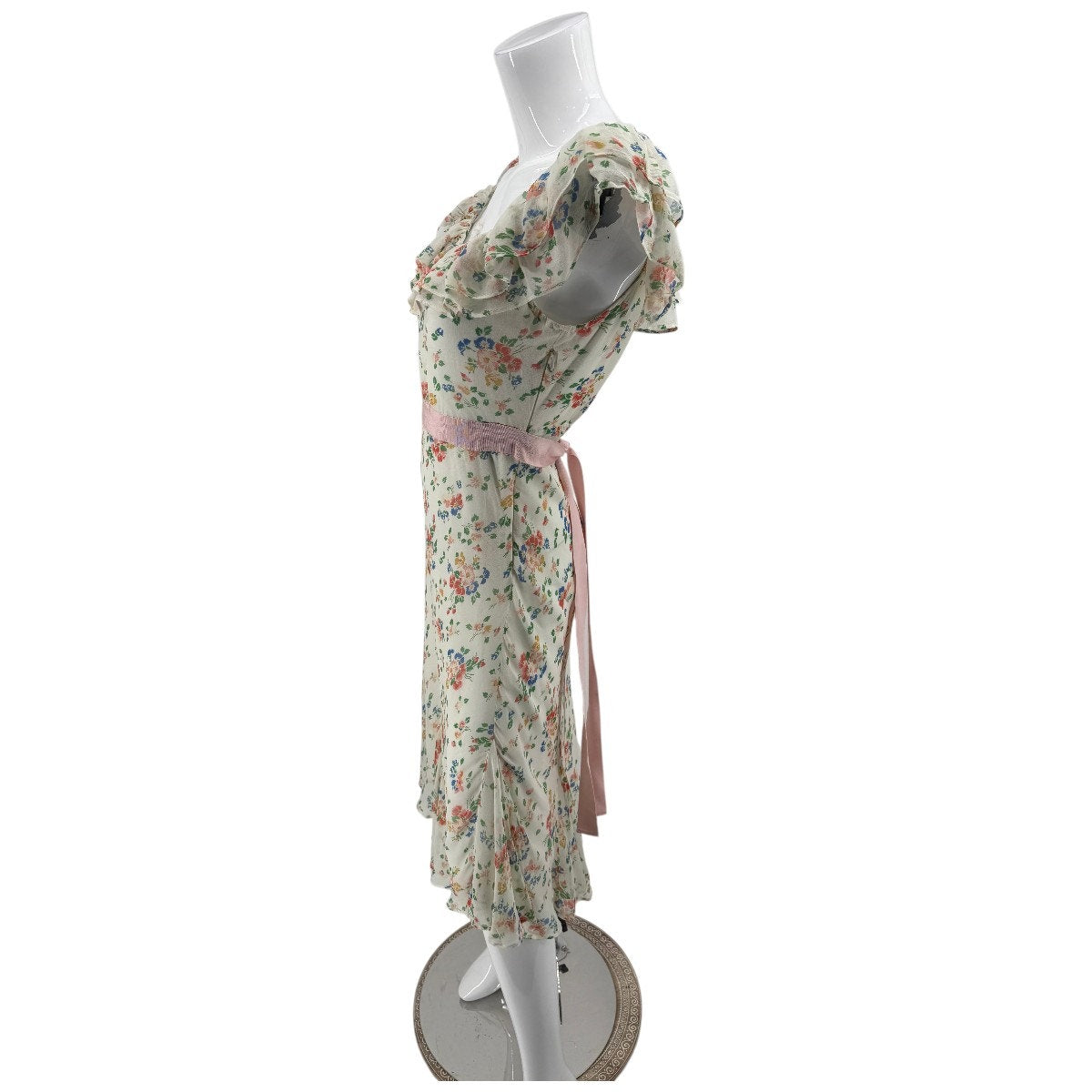 LoveShackFancy Silk Floral Print Crepe The Chine Midi Dress