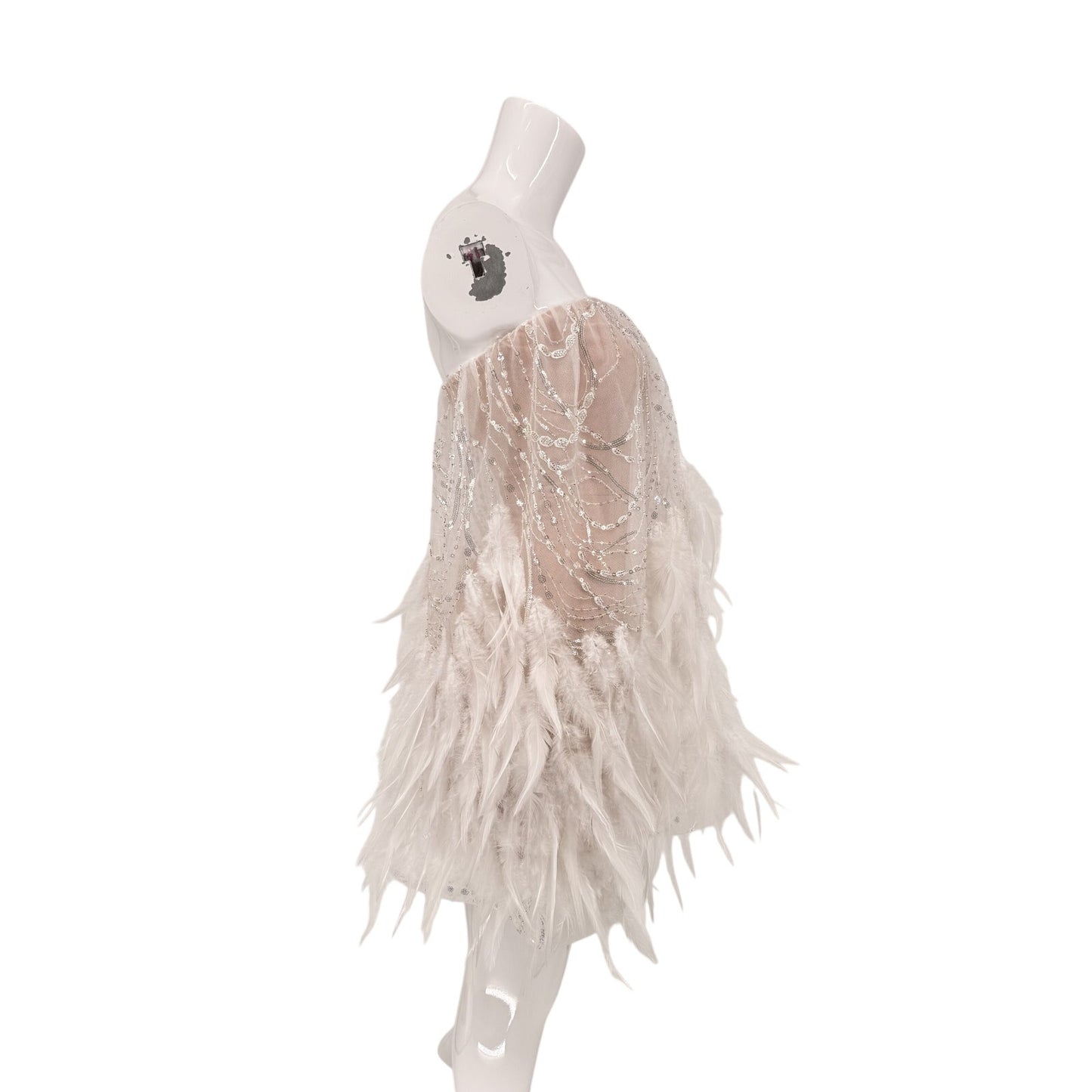 Helsi Stevie Feather Trim Strapless Mini Dress
