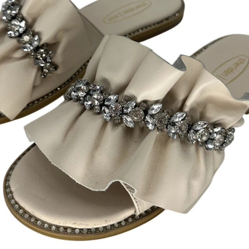 Sheridan Mia Tiana Ruched Jeweled Slide Sandals