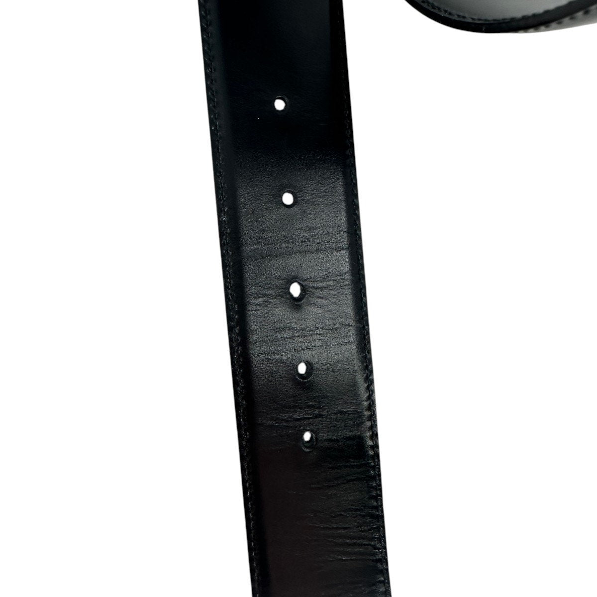Gucci Black Leather GG Buckle Belt