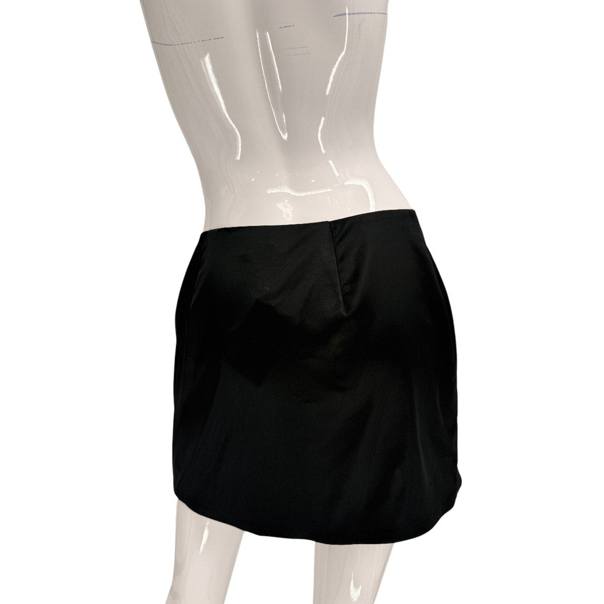 Lovers And Friends Satin Elizabeth Bow Accent Side Slit Mini Skirt Black Size S