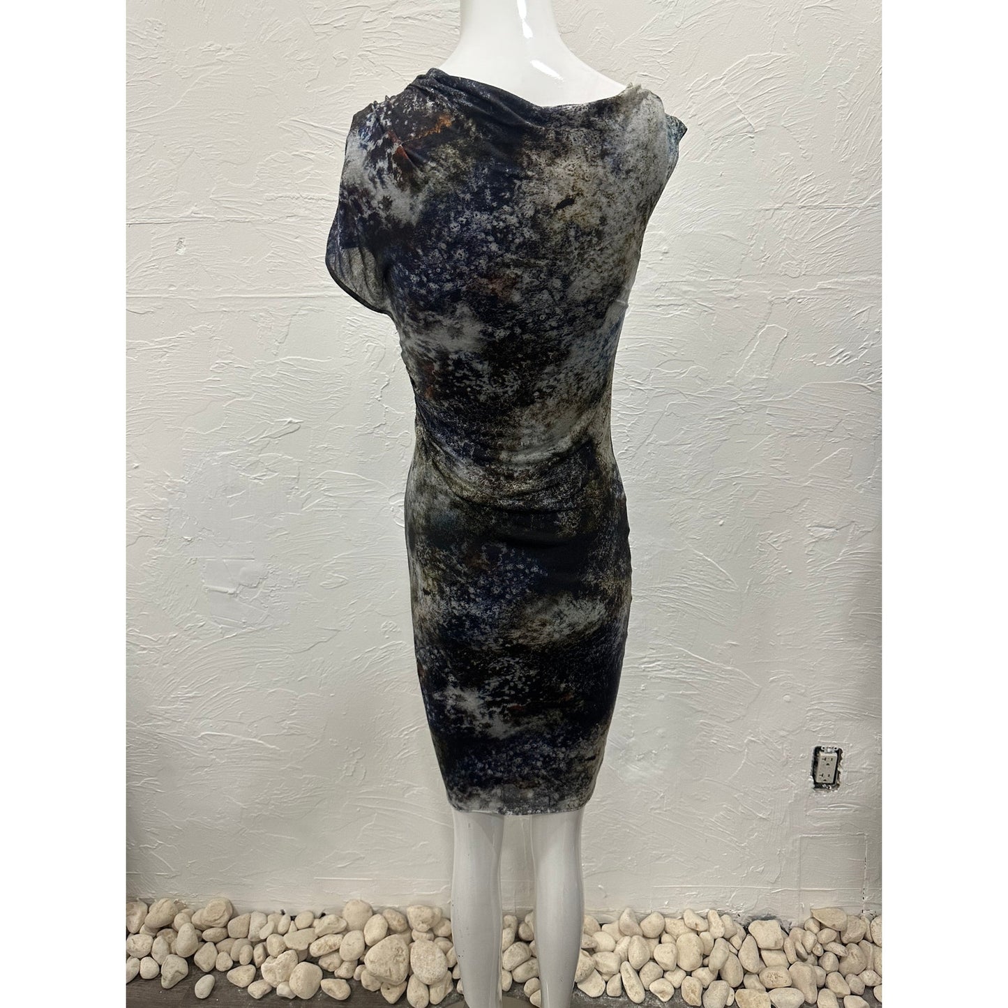Helmut Lang Micro Modal Oxide Print Star Knee Length Dress