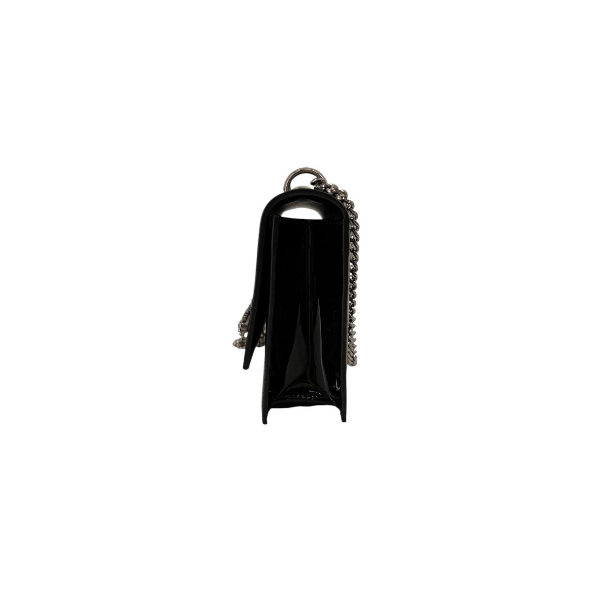 Jimmy Choo Patent Leather Crystal Embellished Chain Strap Shoulder Bag