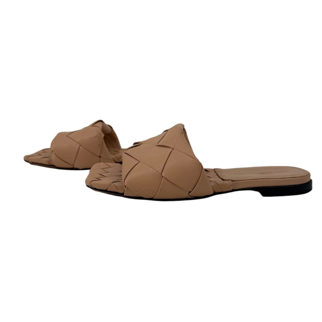 Bottega Veneta Lido Intrecciato Leather Flat Slide Sandals