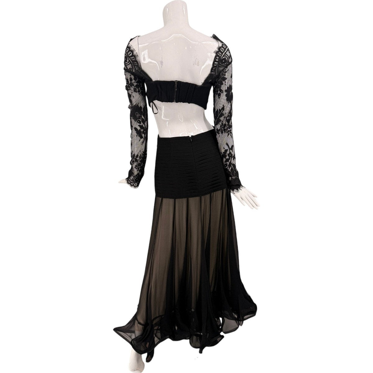 Zimmermann Silk Floral Lace Illustration Cut out Maxi Dress Black Women's Size 1