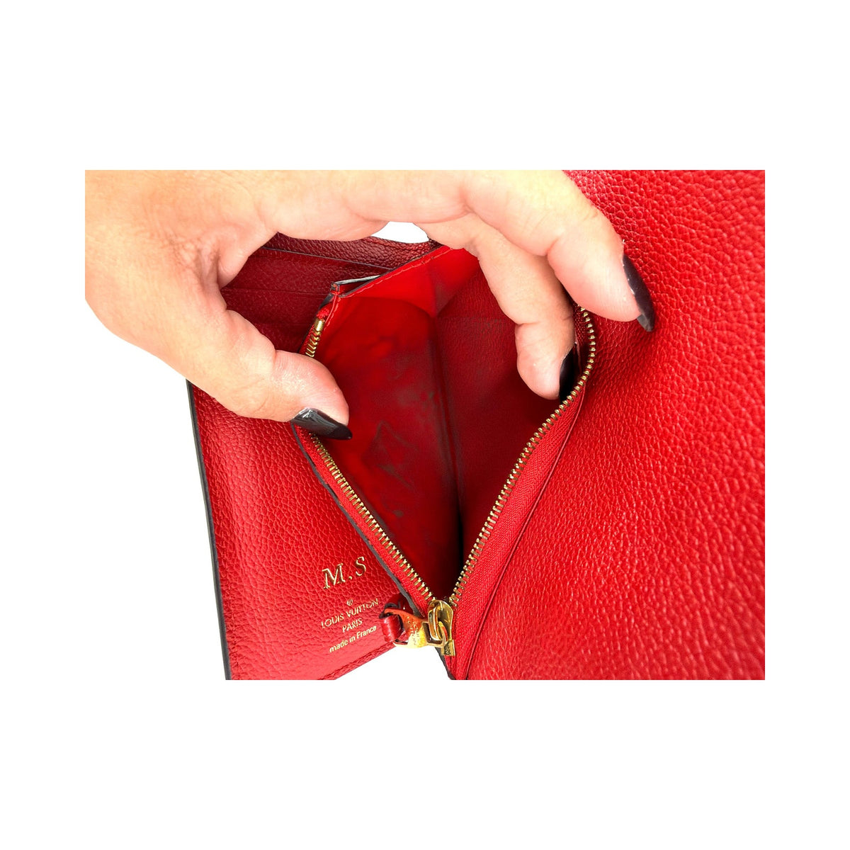 Louis Vuitton Monogram Empreinte Victorine Wallet Red