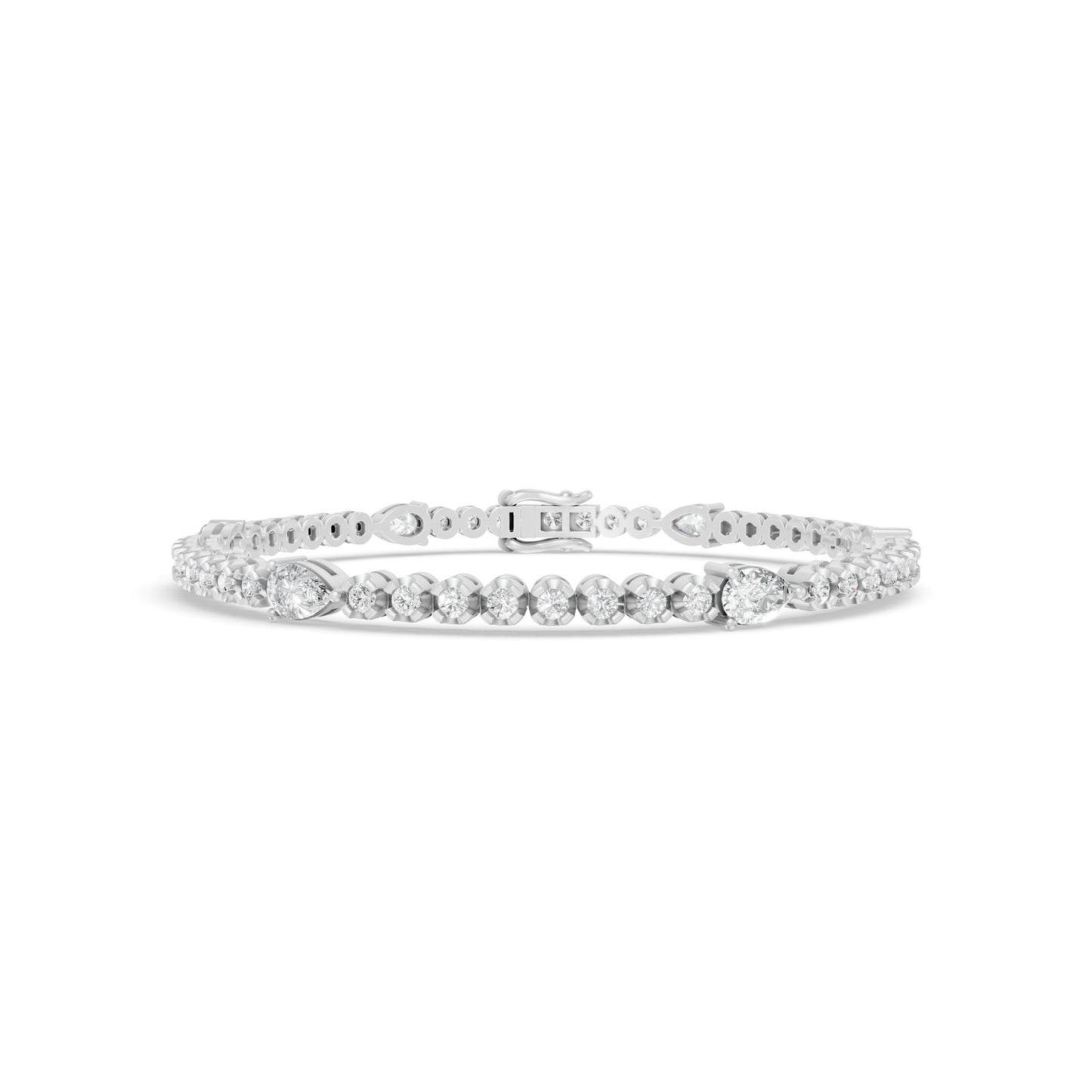 3.58 ctw Diamond Tennis by Yard 14K White Gold Tennis Bracelet
