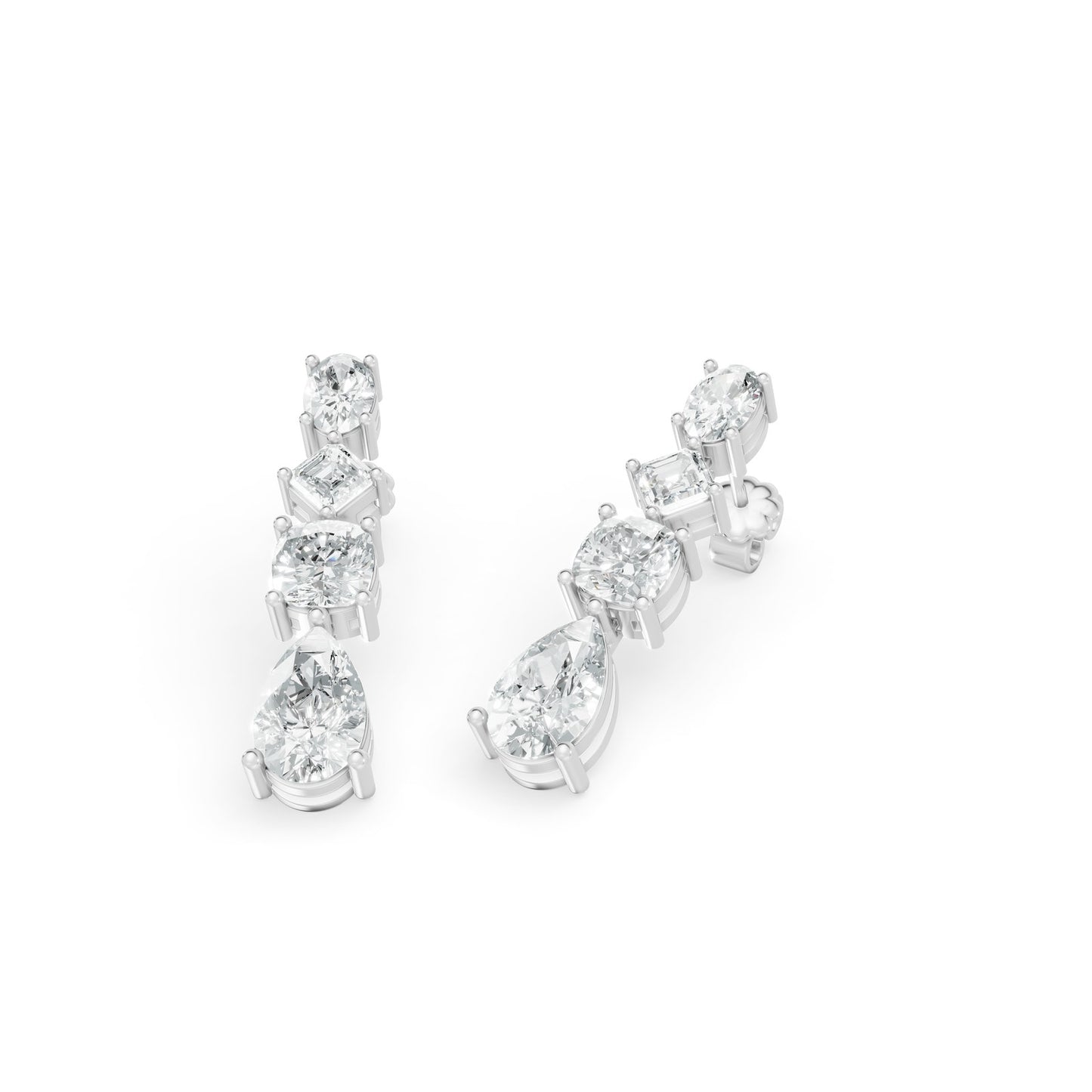 4.98 CTW 14K White Gold Diamond Dangle Earrings