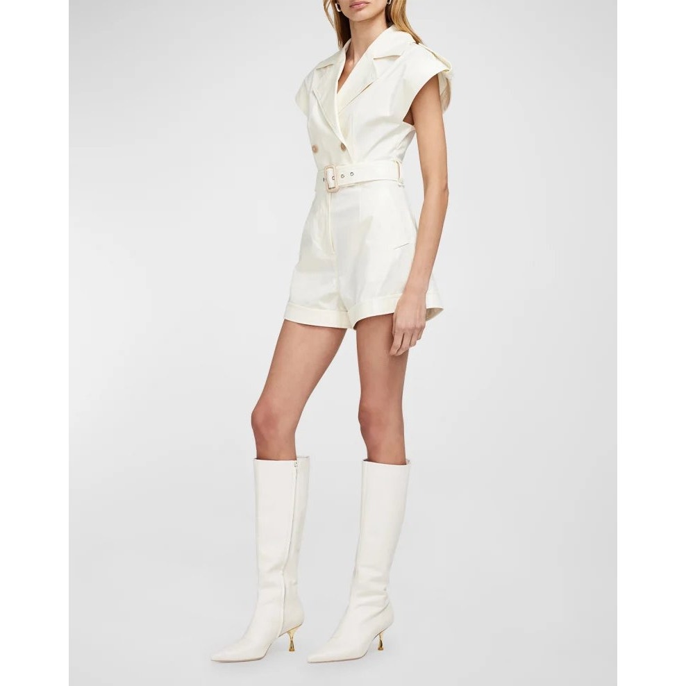 Simkhai Cotton Twill Vega Belted Stretch Romper