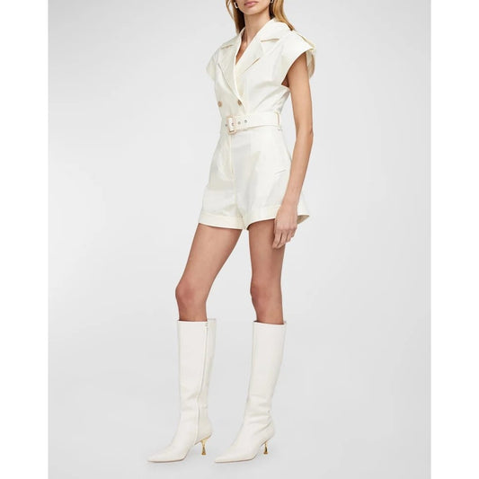 Simkhai Cotton Twill Vega Belted Stretch Romper