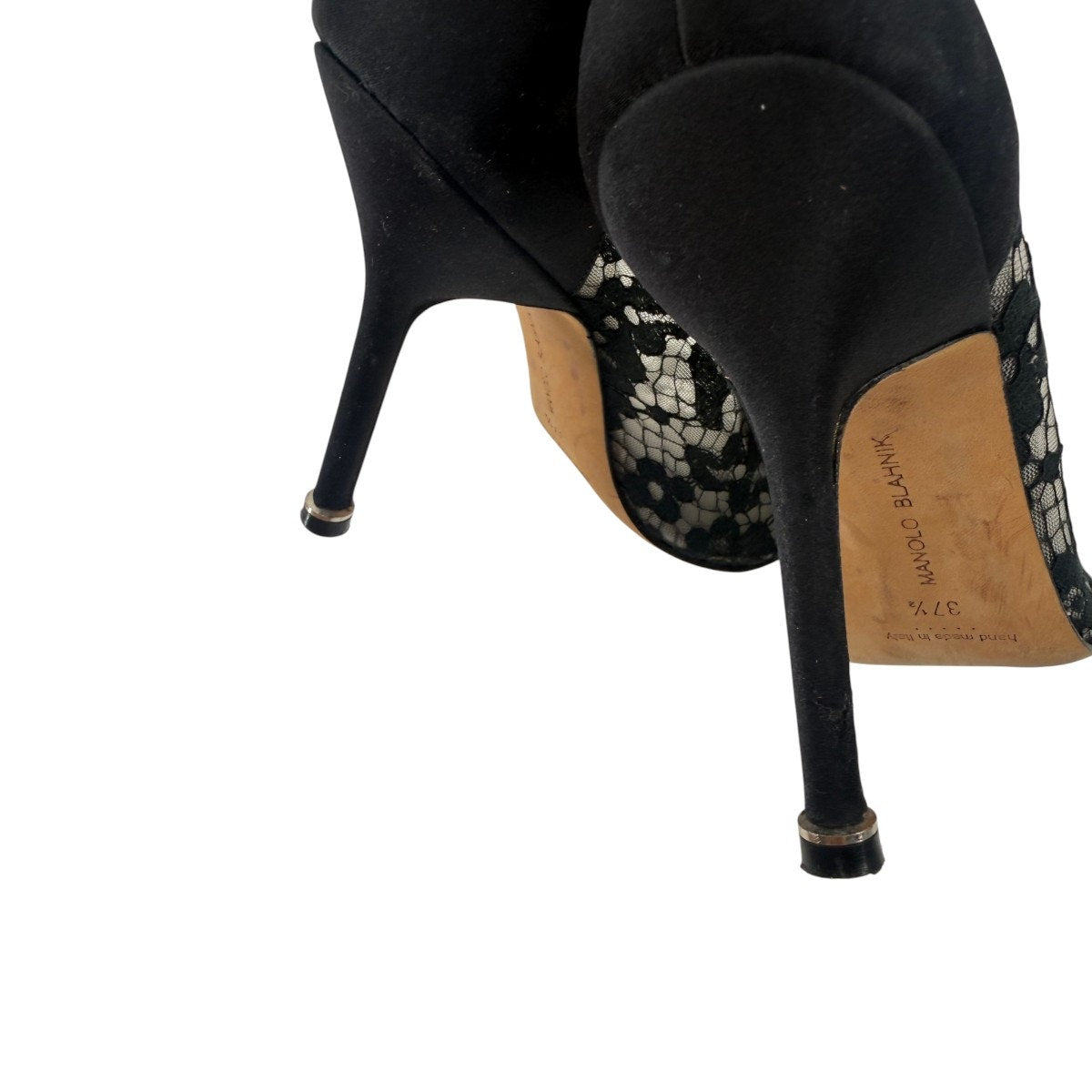 Manolo Blahnik Hangisi Lace Jewel Buckle Pumps Heels