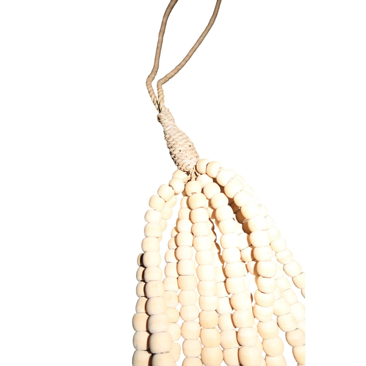 Beaded Bali Door Charm Wooden Bead Tassel Hanging Decor Natural Shell Boho OS