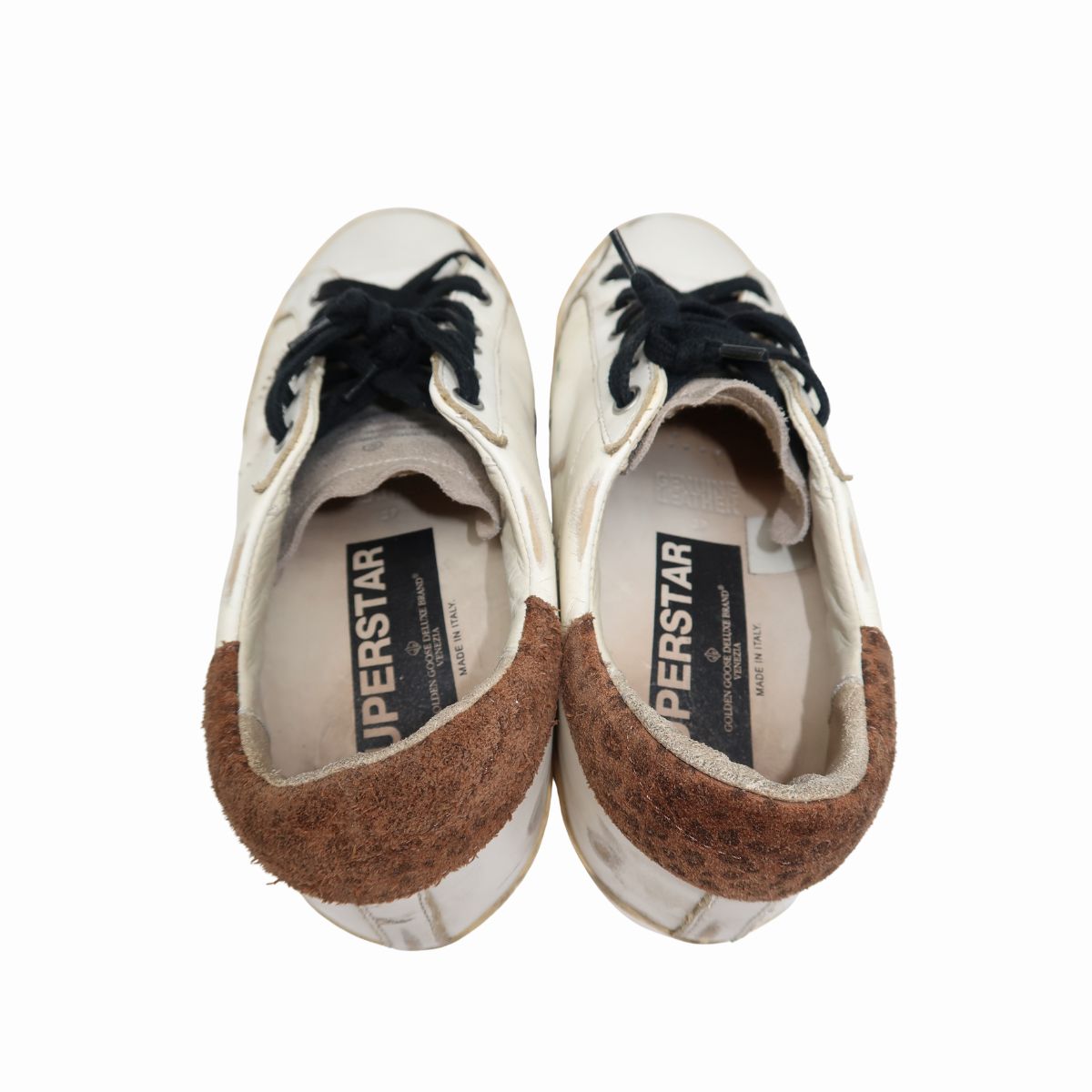Golden Goose Leather Suede Trim Superstar Low Top Lace Up Sneaker