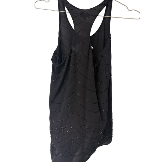 Parker Black Beaded Accent Racerback Tank Top Women's Size XS