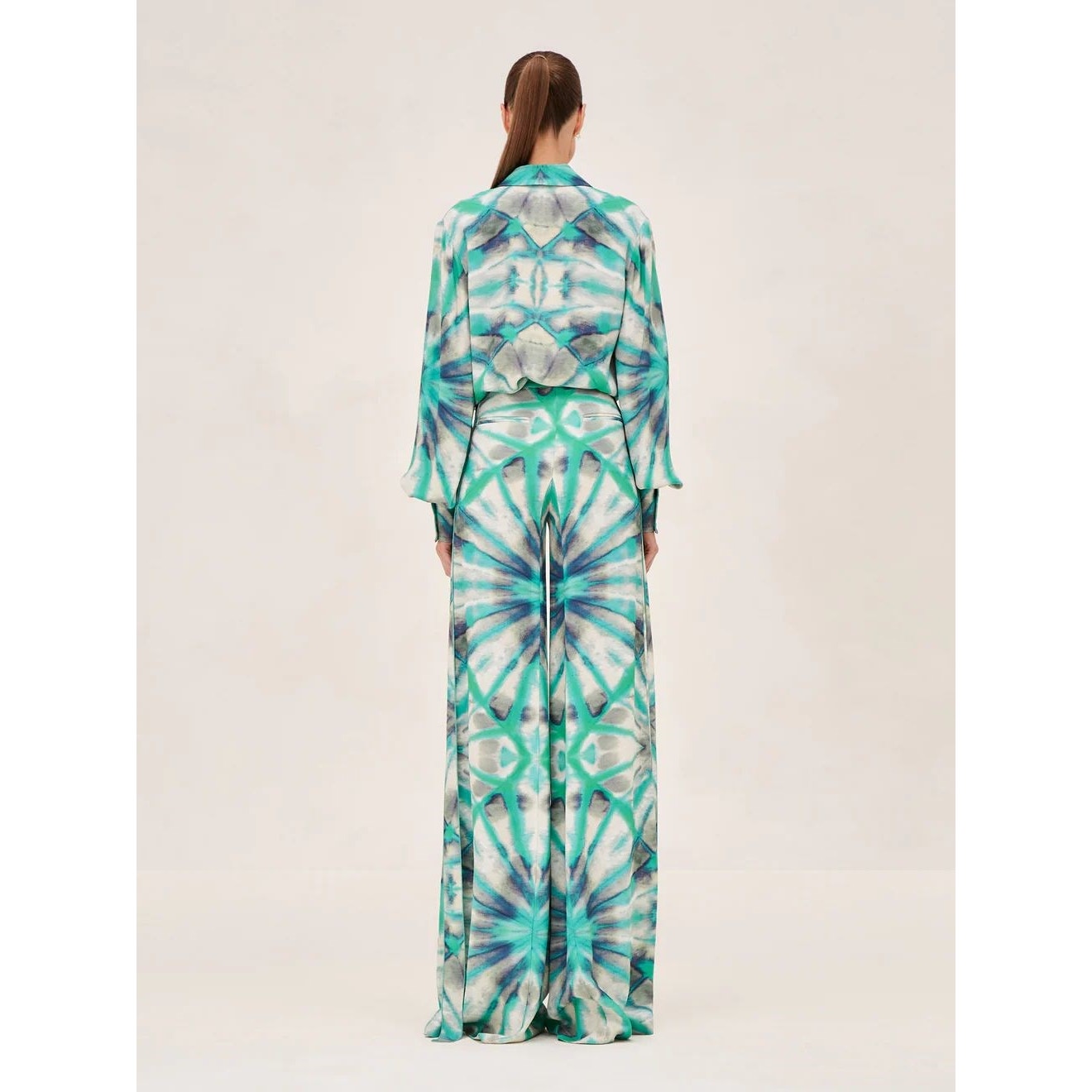 Alexis Tie Dye Eres Button-Up Top Wide Leg Andy Pants Green Kaleidoscope