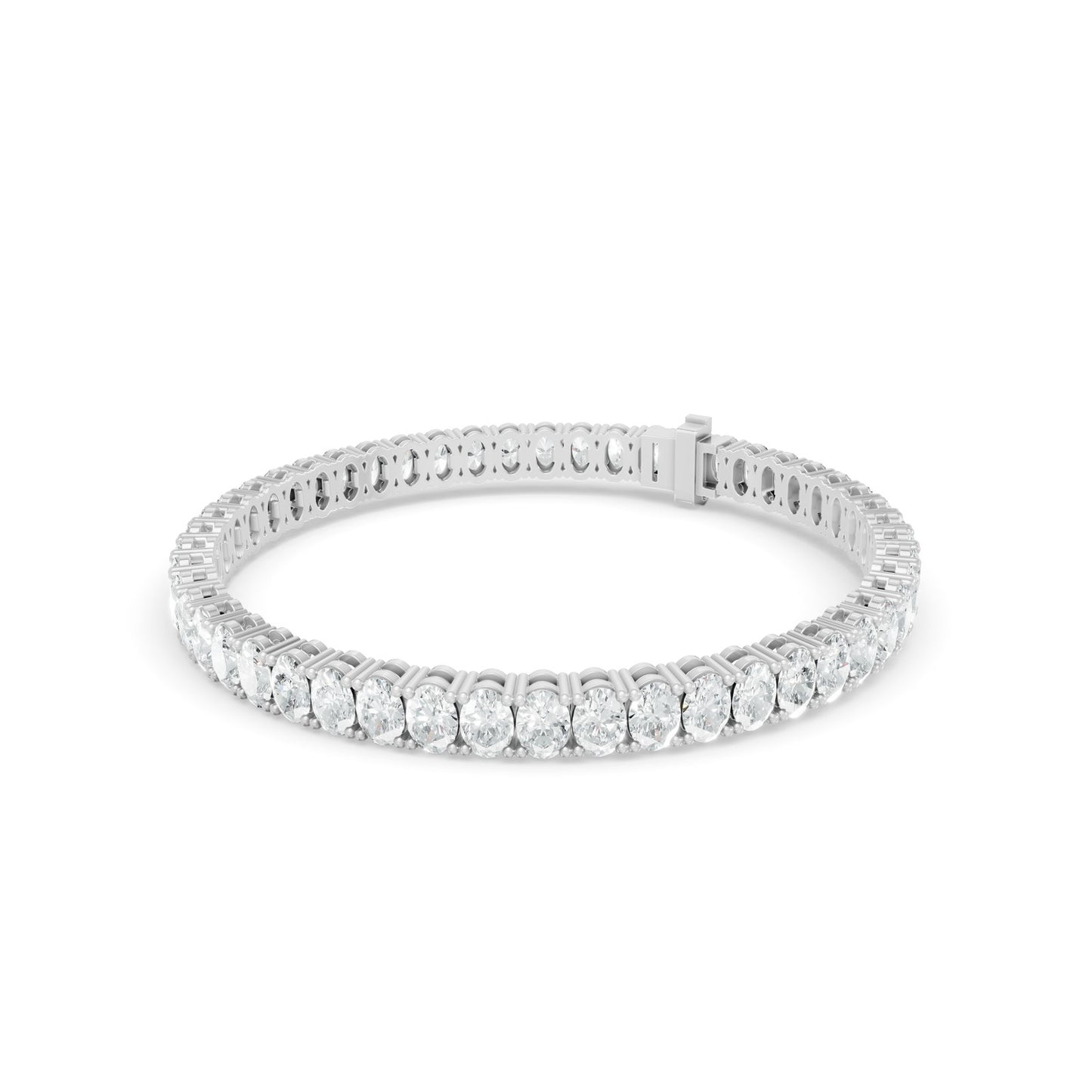 10.66 ctw Diamond Oval Braclate 14K White Gold Tennis Bracelet