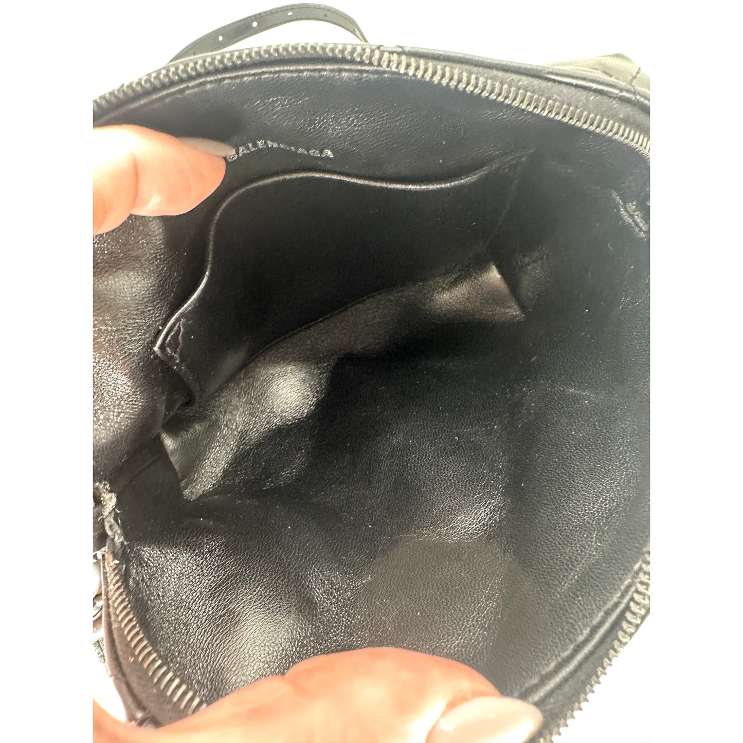 Balenciaga Leather Quilted B Logo Touch Camera Crossbody Bag
