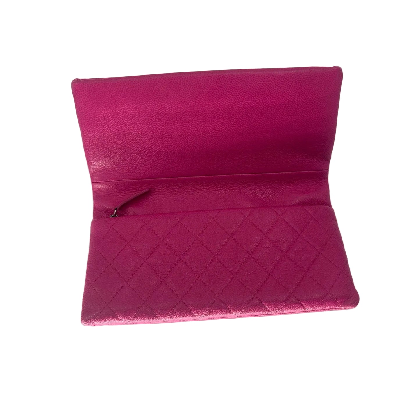 Chanel Leather Quilter Interlocking CC Logo Flap Clutch Bag