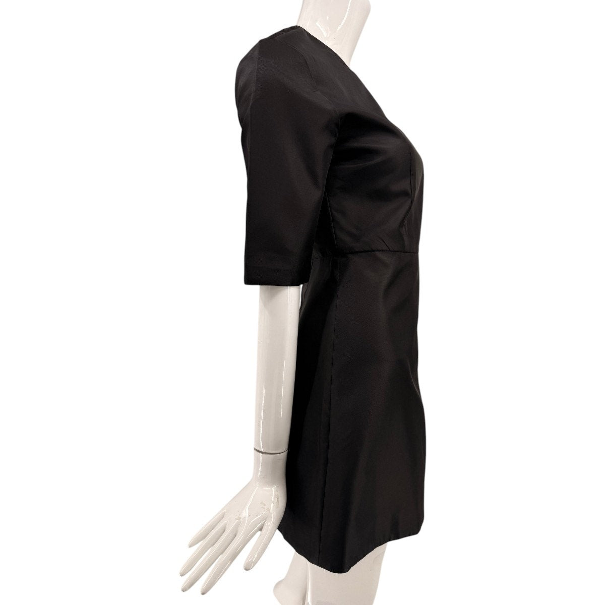 Prada Re-Nylon Logo Round Neck Fit And Flare Mini Dress