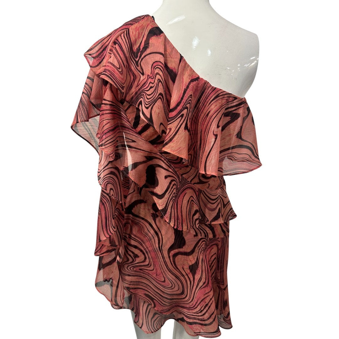 Misa Los Angeles Selena Ruffle Tiered One-Shoulder Mini Dress