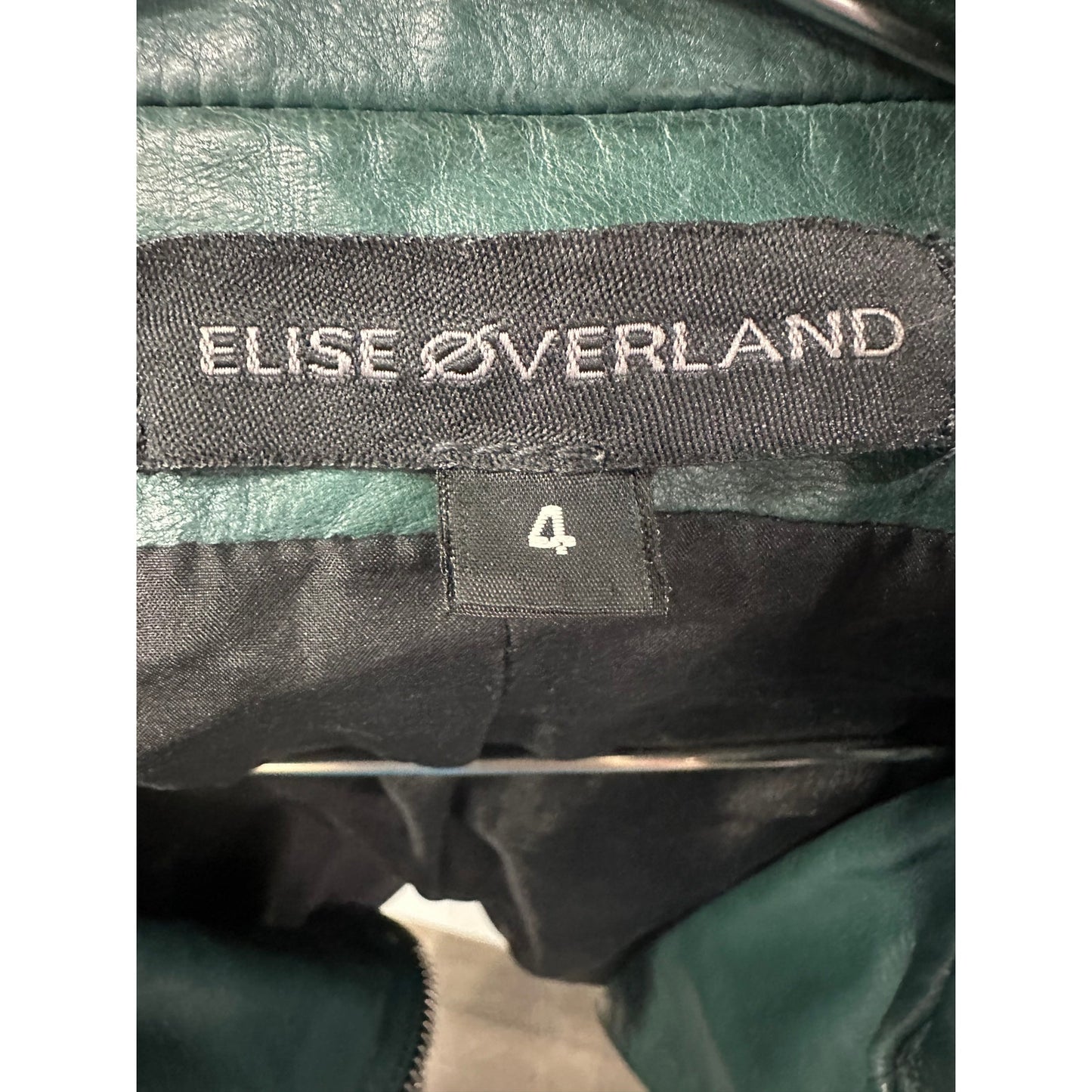 Elise Øverland Leather Cropped Biker Jacket with Front Zip