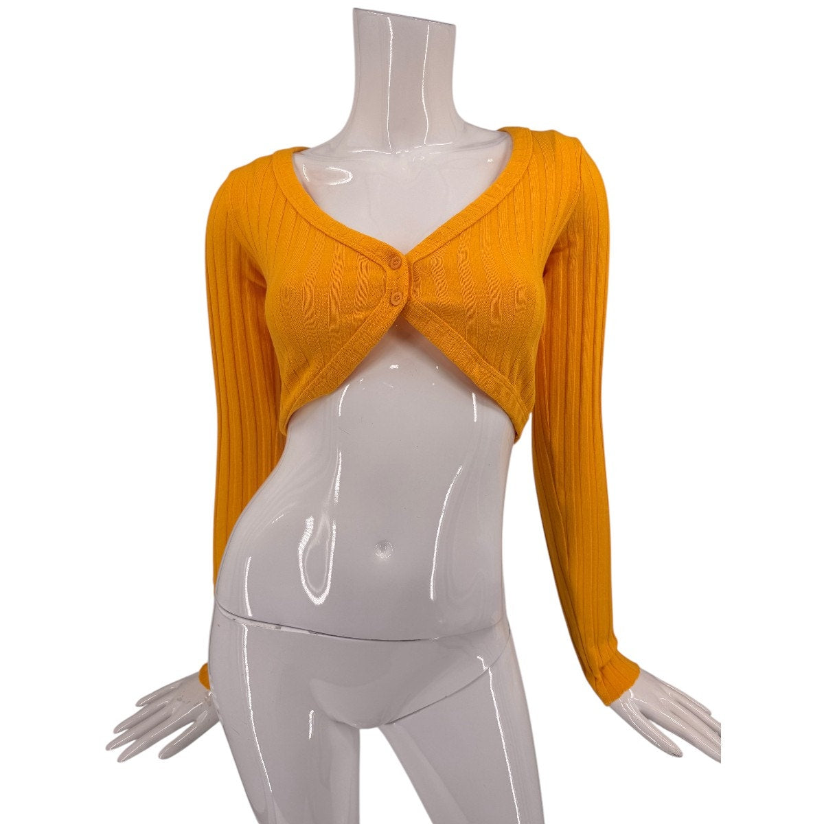 Cotton Citizen Ribbed Stretch Button Front Capri Crop Cardigan