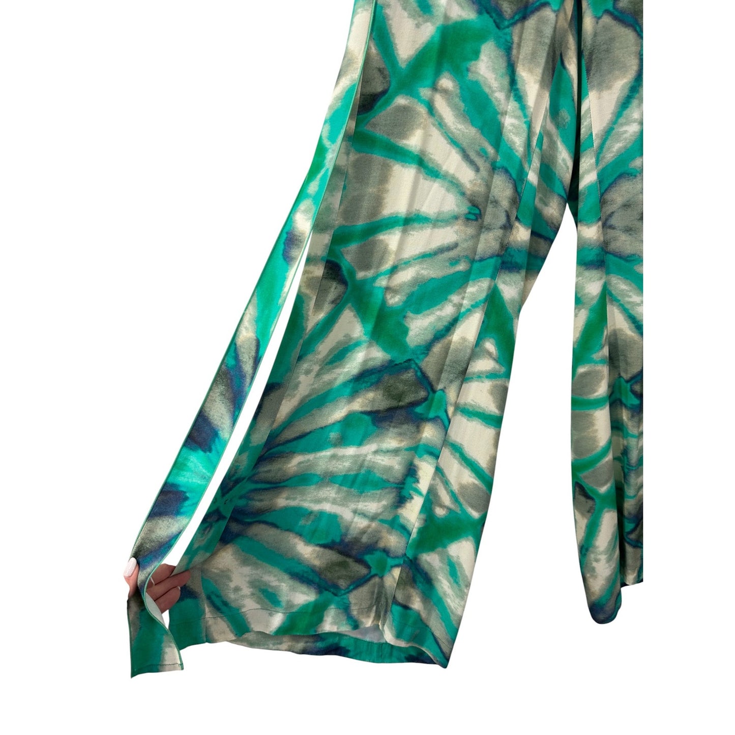 Alexis Tie Dye Eres Button-Up Top Wide Leg Andy Pants Green Kaleidoscope